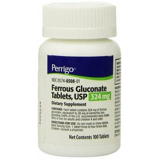 FERROUS GLUC 324 MG TAB 100   ferrous gluconate ORAL TABLET 324(38)MG