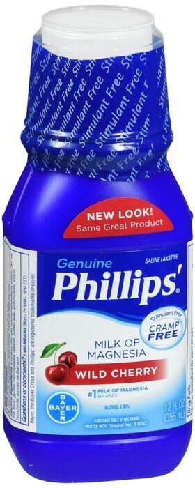 Phillips Milk of Magnesia WILD CHERRY 12oz  for constipation