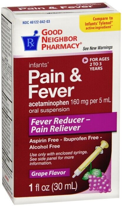 GNP Infants' Pain and Fever Grape Liquid 1oz acetaminophen ORAL SUSP 160MG/5ML