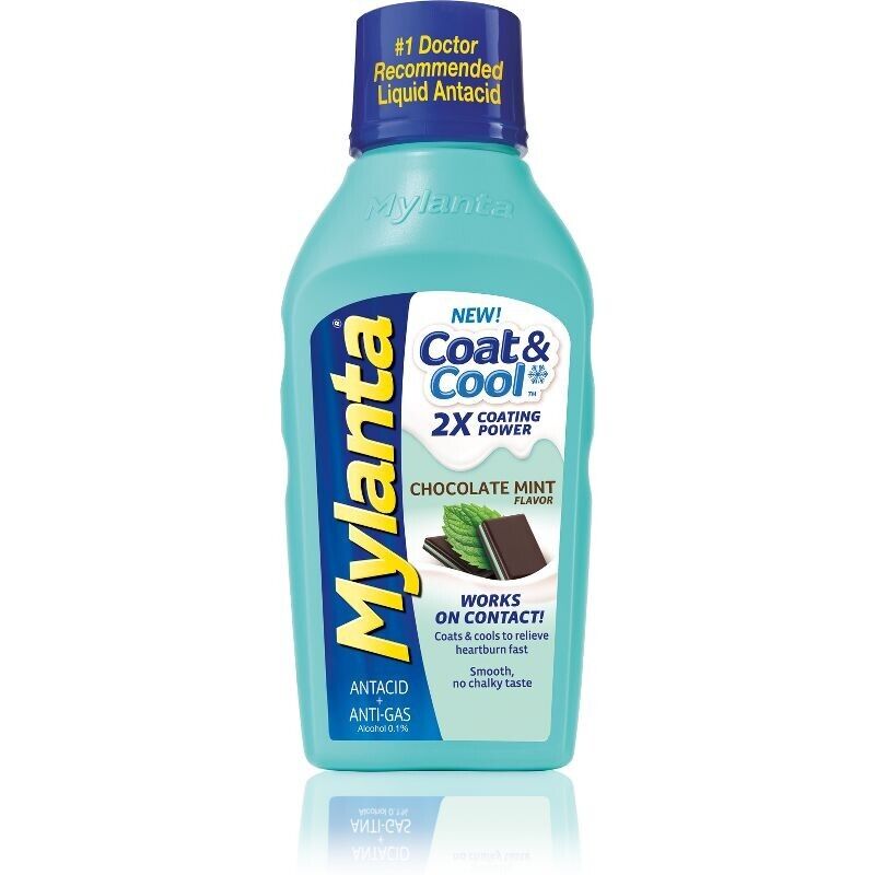 Mylanta Coat & Cool Chocolate Mint - Maximum Strength Liquid - 12oz