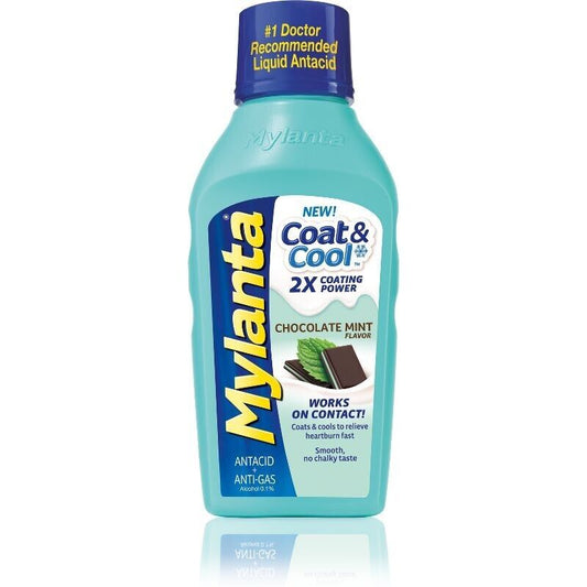 Mylanta Coat & Cool Chocolate Mint - Maximum Strength Liquid - 12oz