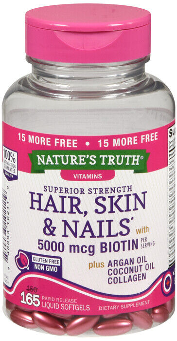 HAIR SKIN NAILS SOFTGEL 150+15 CT NATURES TRUTH