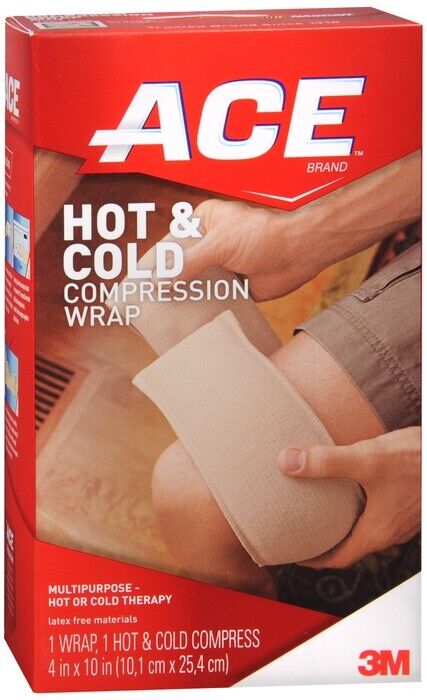 Ace Hot and Cold Compression Wrap Reusable Latex-Free 4 inch x 10 inch 1 Count