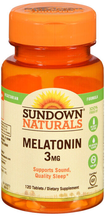 MELATONIN 3MG BONUS TABLET 120CT SUNDOWN  x 10 bottles