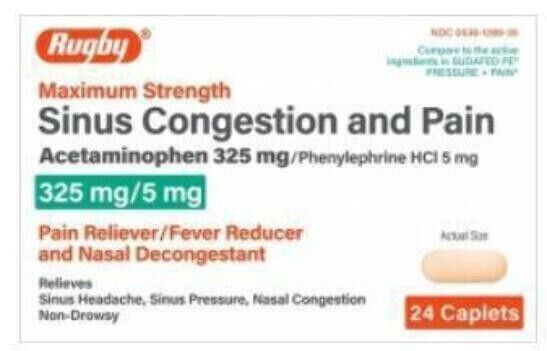 ACETAMINOPHEN 325 MG CONGESTION AND PAIN, 24 CAPLETS