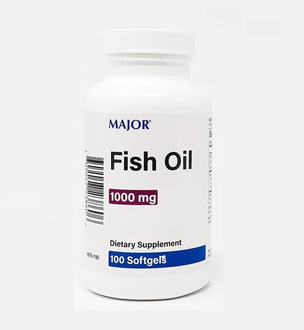 MAJOR FISH OIL 1000MG SOFTGELS 100CT CHOLESTEROL FREE,