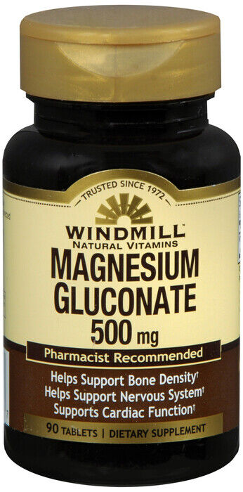 MAGNESIUM GLUCONATE 500MG TABLET 90CT WINDMILL