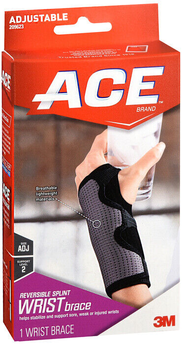 ACE SPLINT WRIST BRACE REVERSIBLE ADJUSTABLE