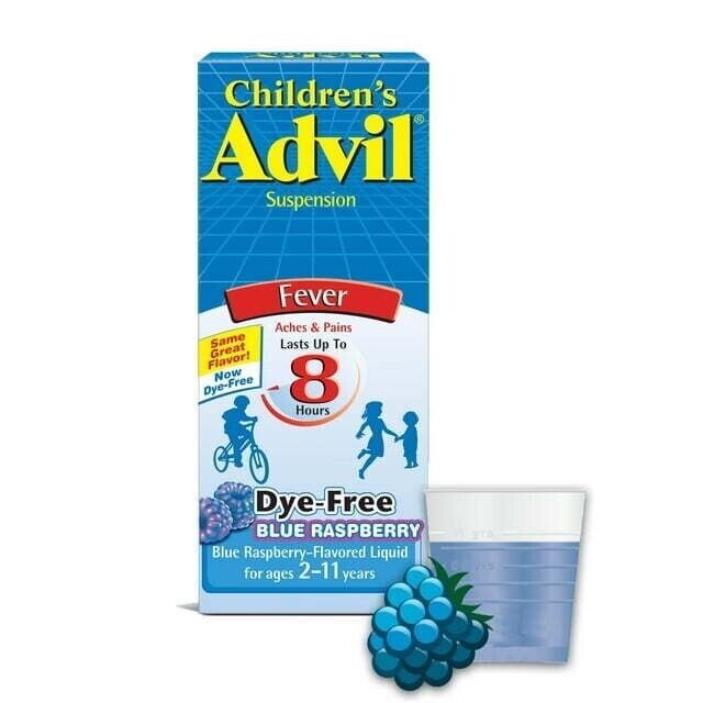 Advil Children's Suspension Ibuprofen 100 mg Blue Raspberry Liquid 4oz