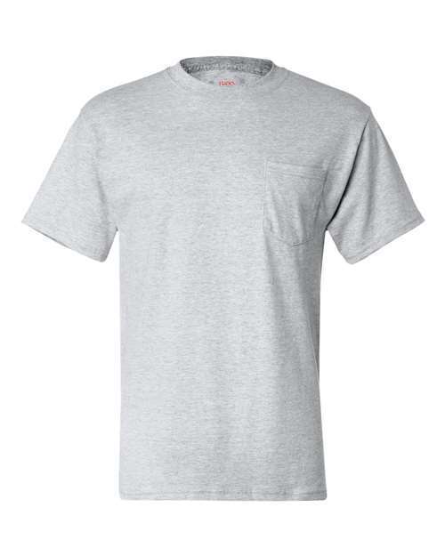 Hanes Mens Pocket T-Shirt 100% Heavy Cotton 6.1 oz Beefy Tee S-XL 5190P