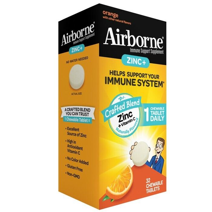 AIRBORNE ZINC CHEWABLE TABLET 32 CT