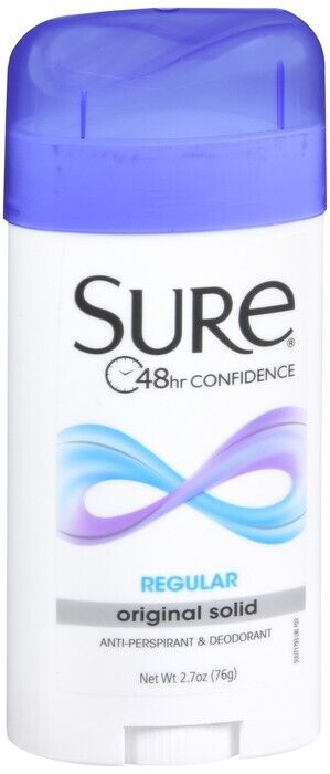 Sure Original Solid Anti Perspirant & Deodorant Regular Scent 2.7 oz