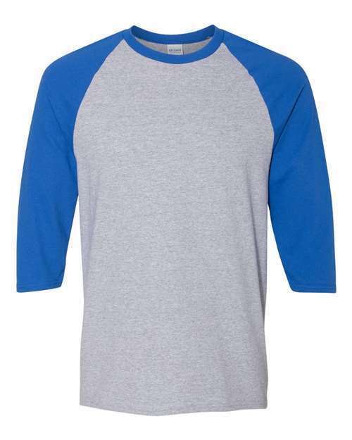 Gildan 5700 Men's Baseball T-Shirt 3/4 Sleeve Raglan Color Block Cotton Blank