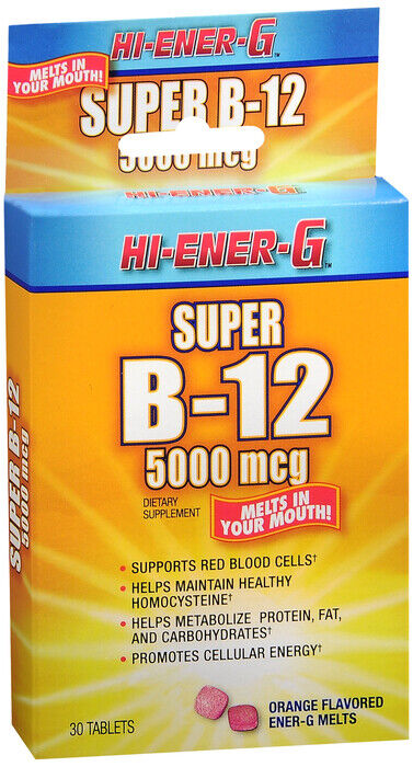 HI-ENER-G  SUPER VIT B-12 5000MG TABLET 30CT