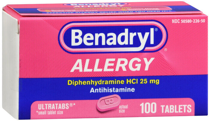 BENADRYL 25MG ORIGINAL  ALLERGY ULTRATAB 100CT