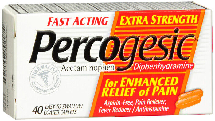 PERCOGESIC XTRA STRENGTH CAPLET 40CT    x 5     (200 total)