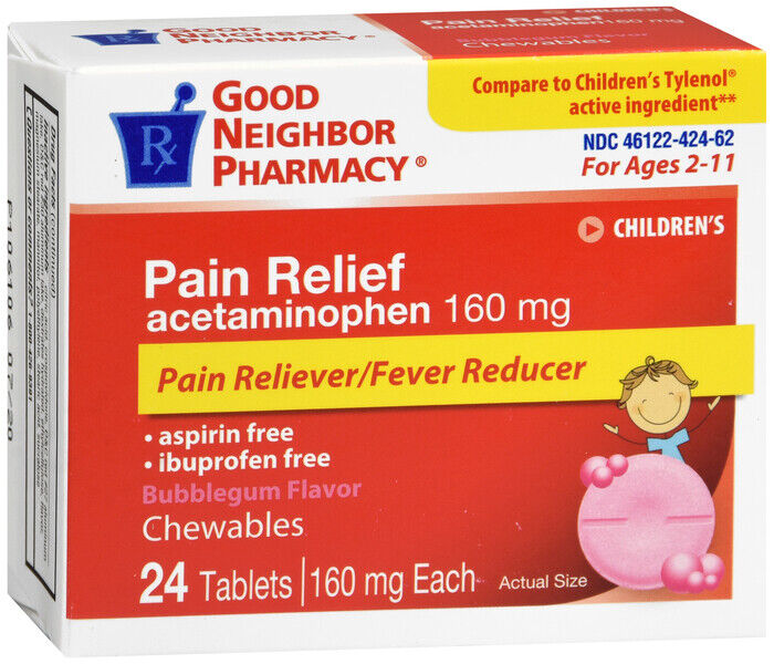 GNP Pain Relief Child Melt 160MG 24CT   acetaminophen ORAL TAB CHEW 160 MG