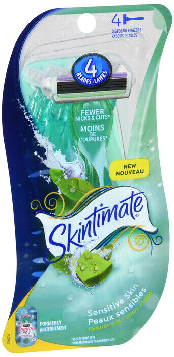 SKINTIMATE SENSITIVE  PEACE MIND 4 BLADE RAZOR 4CT