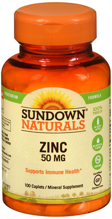 SUNDOWN NATURALS ZINC GLUCONATE TABLET 50MG 100CT