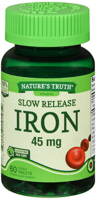 SLOW RELEASE IRON 45MG TAB 60CT NAT TRUTH