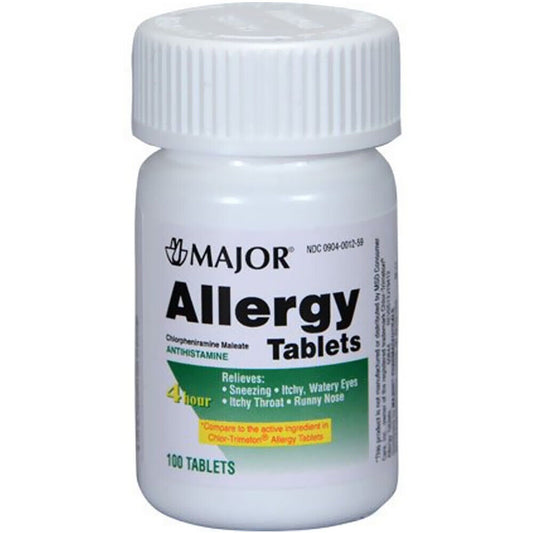 Chlorpheniramine Maleate 4mg ALLERGY TABLETS  100 Tablets  X 10 BOTTLES