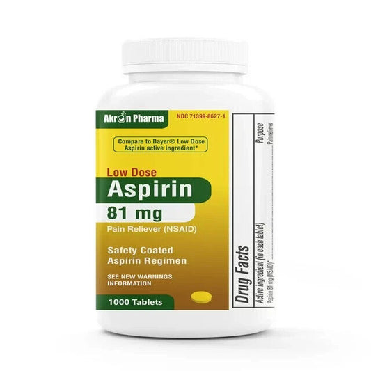 ASPIRIN 81MG TABLETS 1000CT AKRON