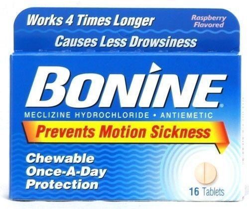 Bonine Motion Sickness Protection Chewable Tablets 16 tablets nausea