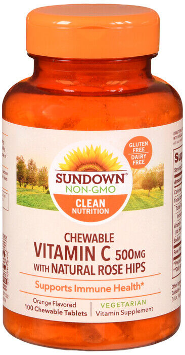 VIT C 500MG ROSE HIP CHEW 100CT SUNDOWN