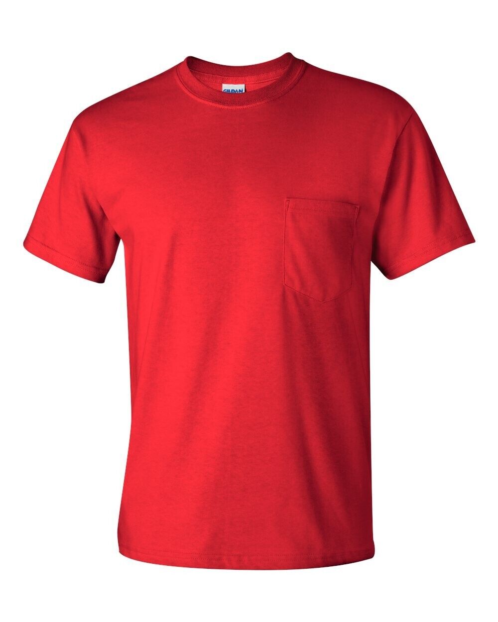 Gildan Mens Ultra Cotton T Shirt Pocket Tee Crewneck T-Shirt 2300 RED MEDIUM