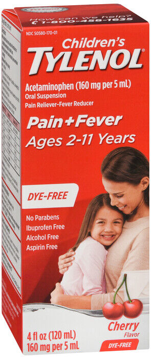 TYLENOL CHILD DYE FREE CHERRY SUSP 4OZ