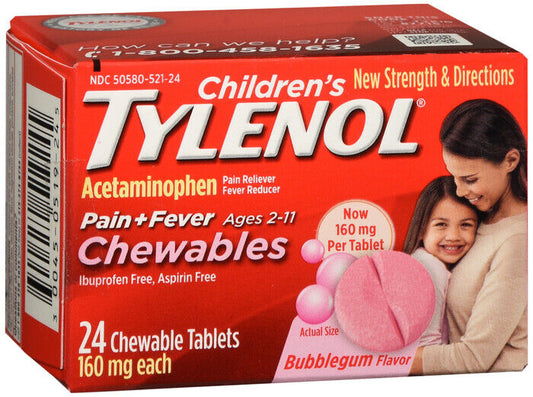 TYLENOL CHILD BUBBLEGUM CHEW TAB 24CT