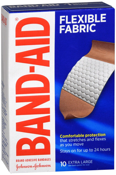 Band-Aid Extra Large Flexible Fabric Adhesive Bandages 10 count