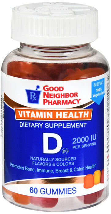 GNP VITAMIN D ASSORTED FLAVORS  GUMMY 2000IU 60CT