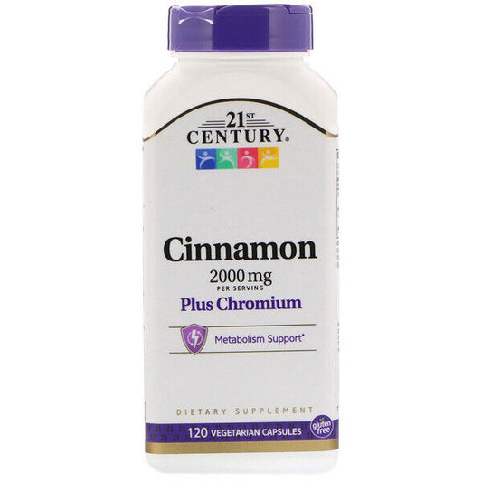 21st Century Cinnamon Plus Chromium 2000mg Capsules - 120 Count