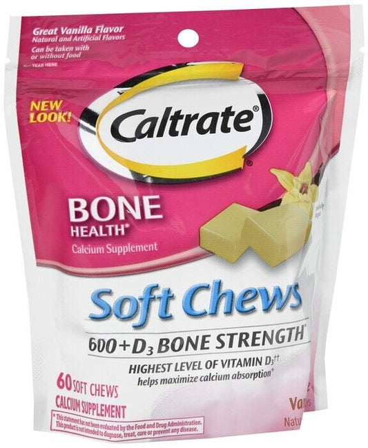 CALTRATE 600-D SOFTCHEW VANILLA 60CT