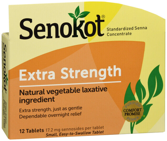 Senokot Extra Strength  Natural Vegetable Laxative 17.2mg - 12 Tablets