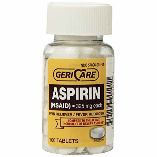 Gericare Aspirin 325mg UNCOATED Tablets 100ct