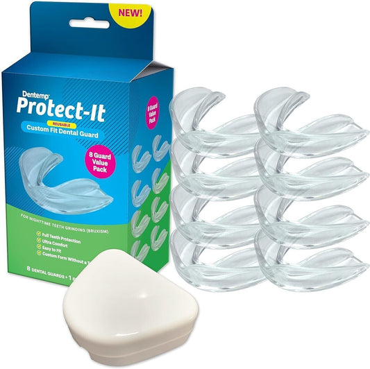 Dentemp Protect-It Custom Fit Grinding Mouth Guard 8 Pack for Clear