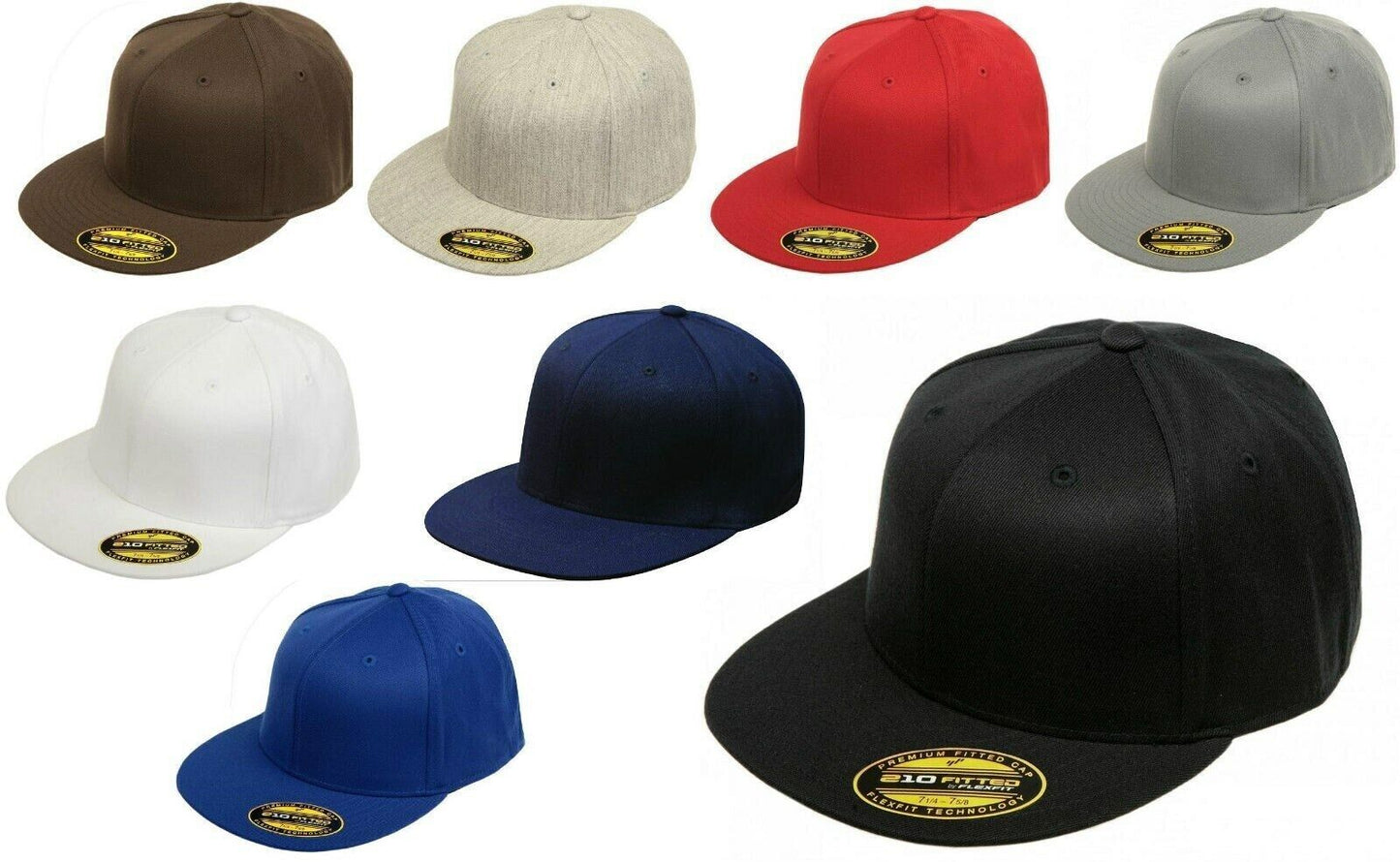 Original FLEXFIT Flatbill Blank Fitted Cap Hat 6210FF FREE WORLDWIDE SHIPPING