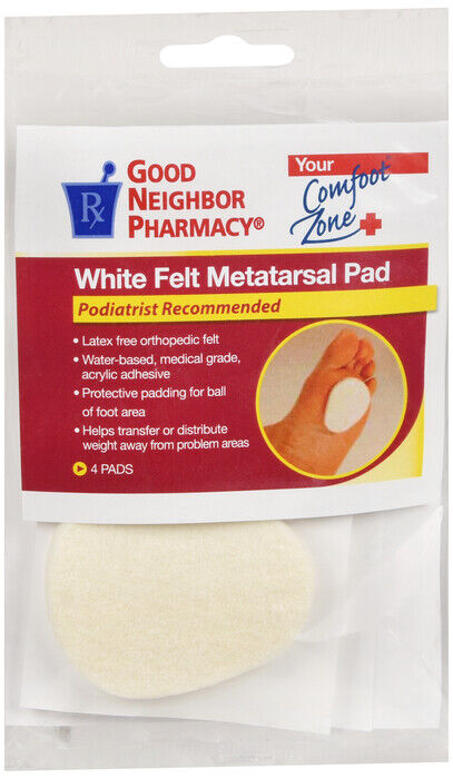 GNP METATARSAL PAD 3X4 WHITE FELT  PACK OF 4