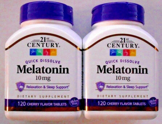 21st Century Melatonin 10mg Quick Dissolve 120ct Bottle -2 Pack