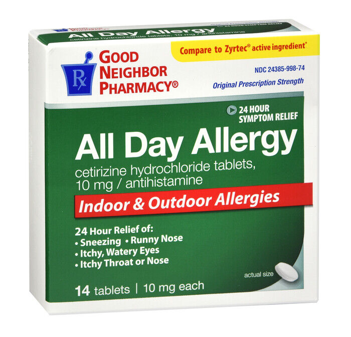 GNP ALLERGY 24HR CETIRIZINE TAB 14CT UD   ALL DAY ALLERGY