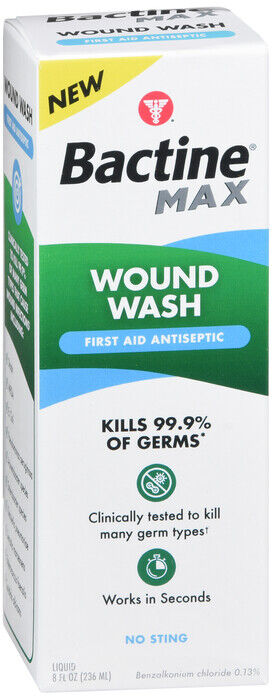 BACTINE MAX WOUND WASH LIQUID 8OZ