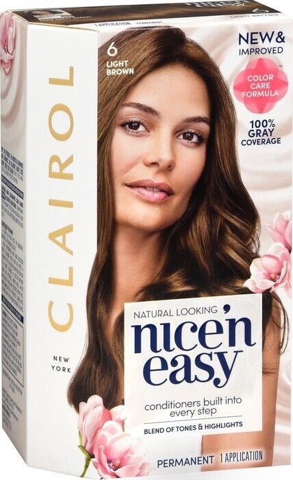 Clairol Expert Nice 'n Easy Age Defy 6 Light Brown Hair Color Gray Coverage