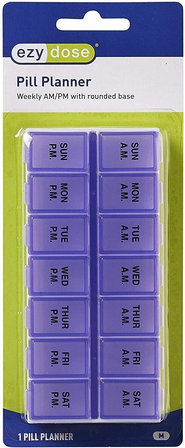 Ezy Dose Weekly (7-Day) AM/PM Pill Organizer, Large Compartments