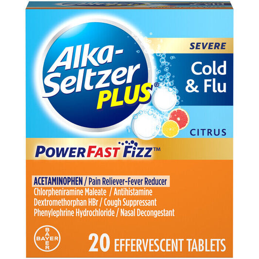 ALKA-SELTZER PLUS POWERFAST COLD/FLU TAB 20CT