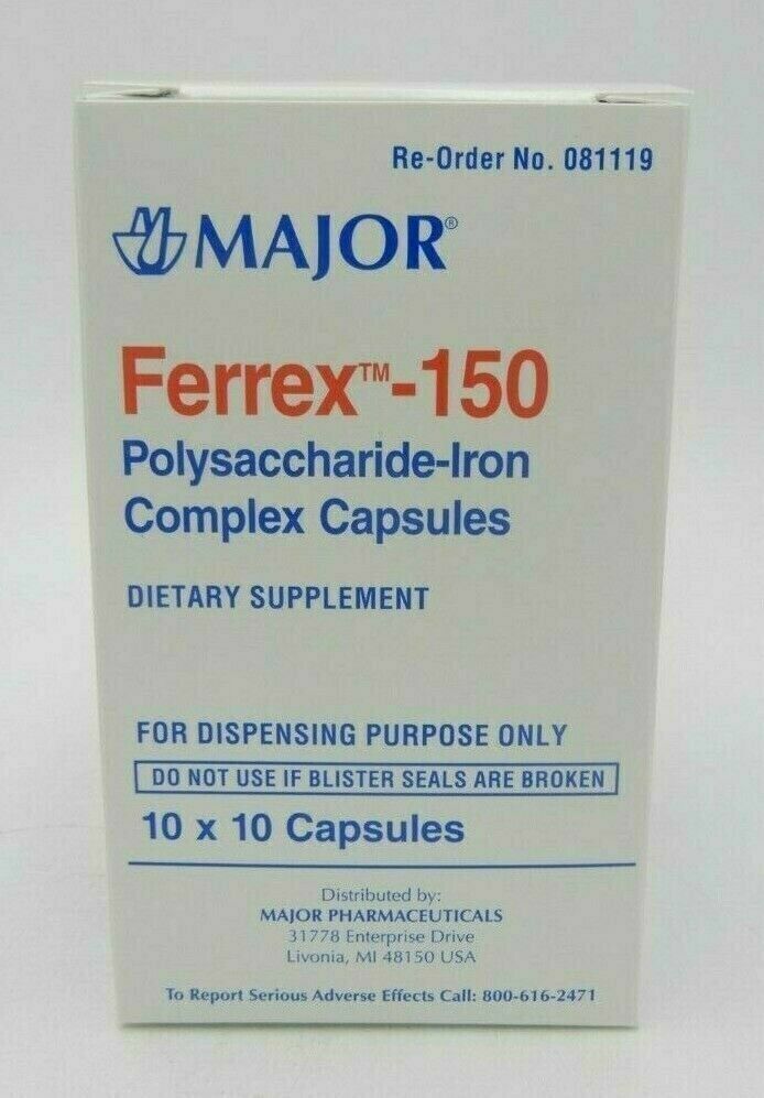 FERREX 150 POLYSACCHARIDE -IRON COMPLEX CAPSULES 100CT