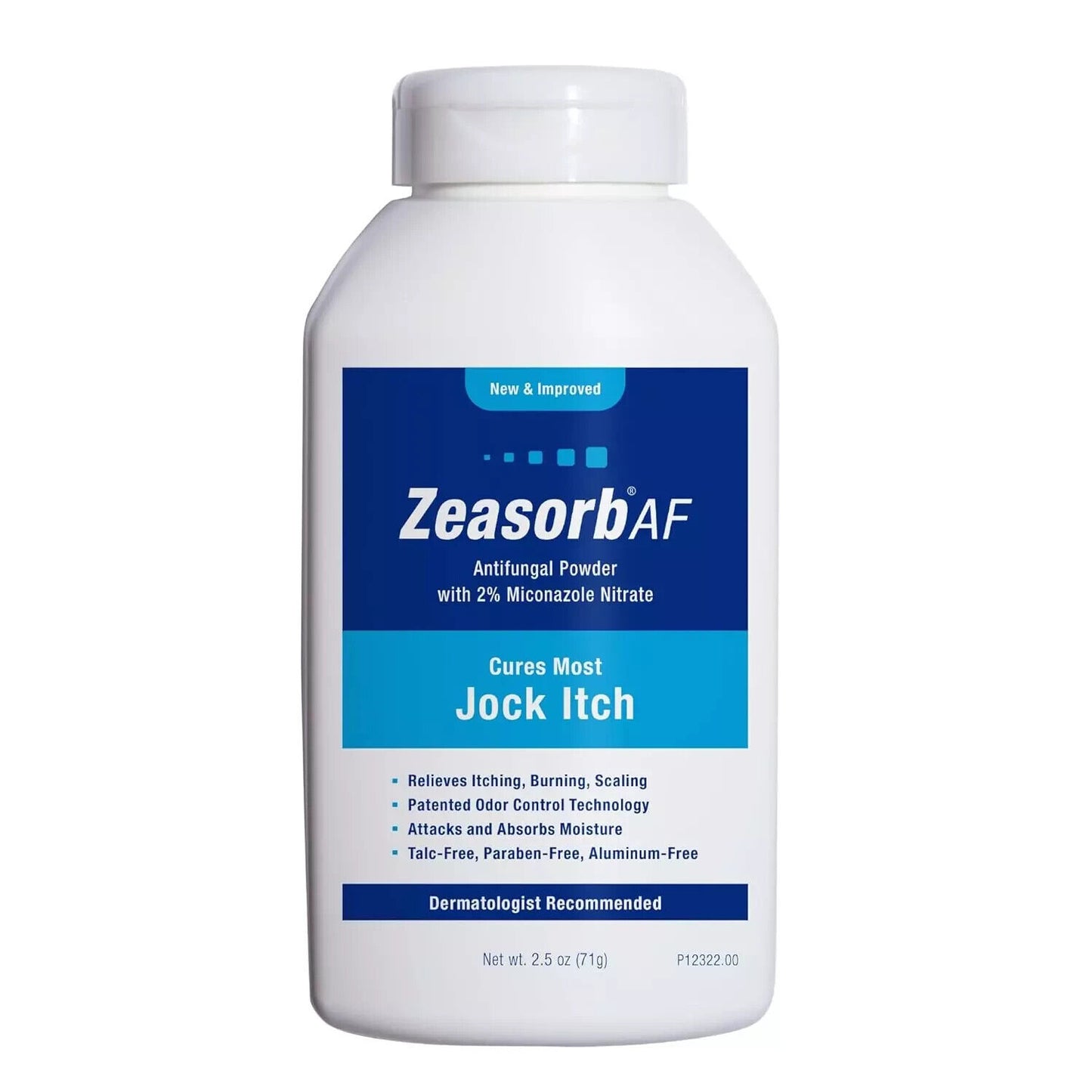 Zeasorb AF Antifungal Treatment Miconazole Nitrate 2% Jock Itch 2.5oz Pack of 2