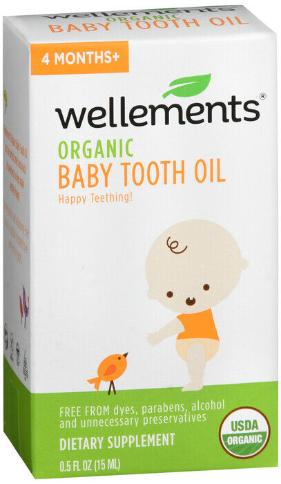 WELLEMENTS ORGANIC BABY TOOTH OIL 0.5OZ