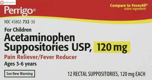 ACETAMINOPHEN 120MG SUPPOSITORY 12CT